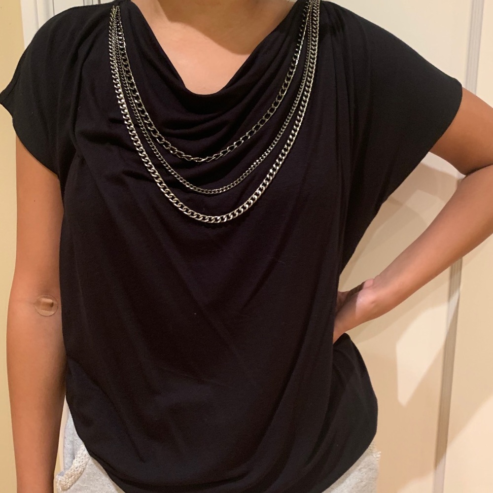 Laundry by Shelli Segal Black Chain Top